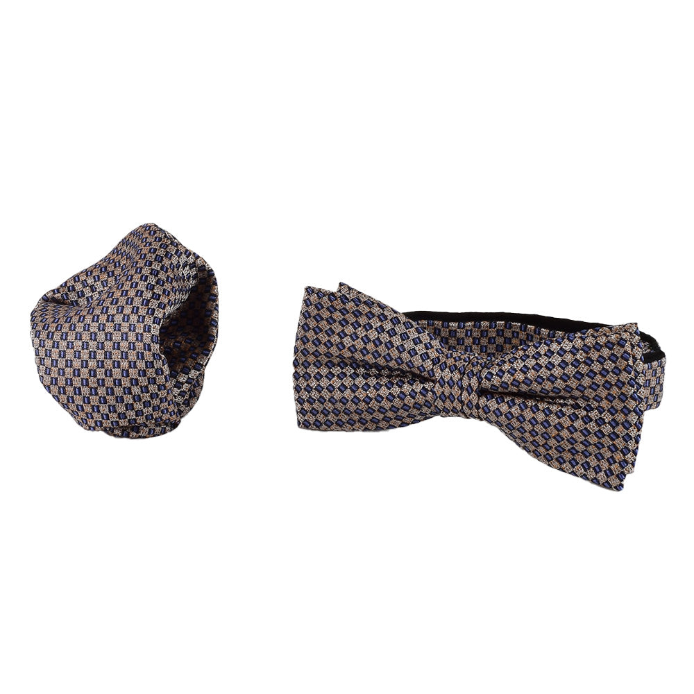 Herren Schleife mit Einstecktuch in cognac