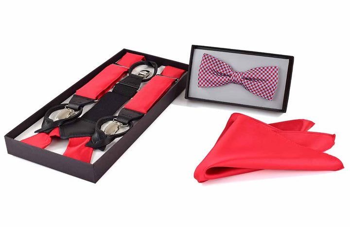 Modisches Set mit Hosenträger in rot