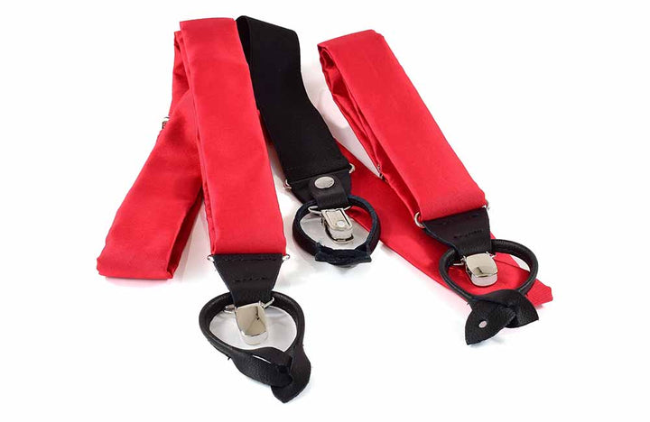 Modisches Set mit Hosenträger in rot