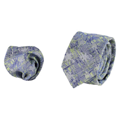 Krawatte mit Einstecktuch in hellblau