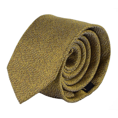 Elegante Krawatte mit Einstecktuch in gelb