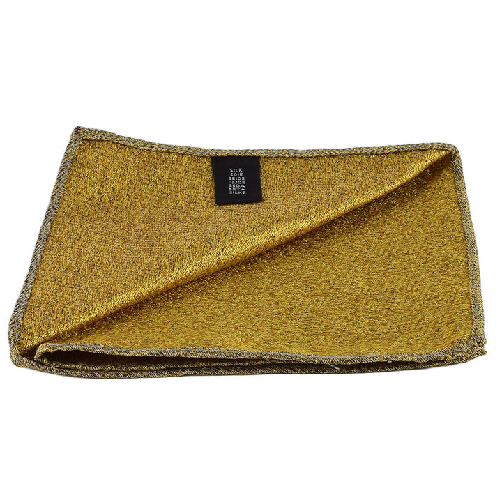 Elegante Krawatte mit Einstecktuch in gelb