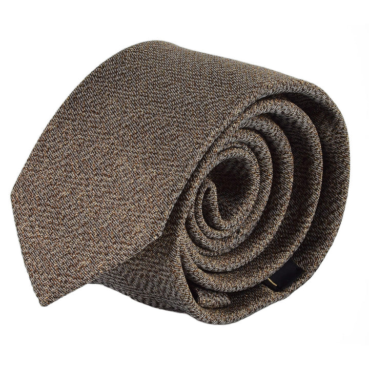 Elegante Krawatte mit Einstecktuch in braun