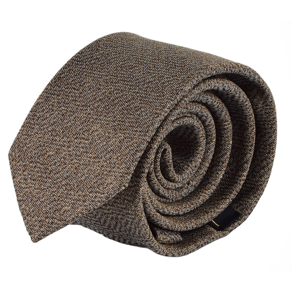 Elegante Krawatte mit Einstecktuch in braun