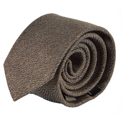 Elegante Krawatte mit Einstecktuch in braun