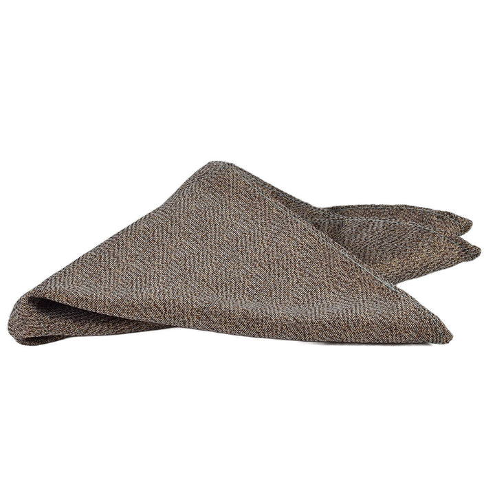 Elegante Krawatte mit Einstecktuch in braun
