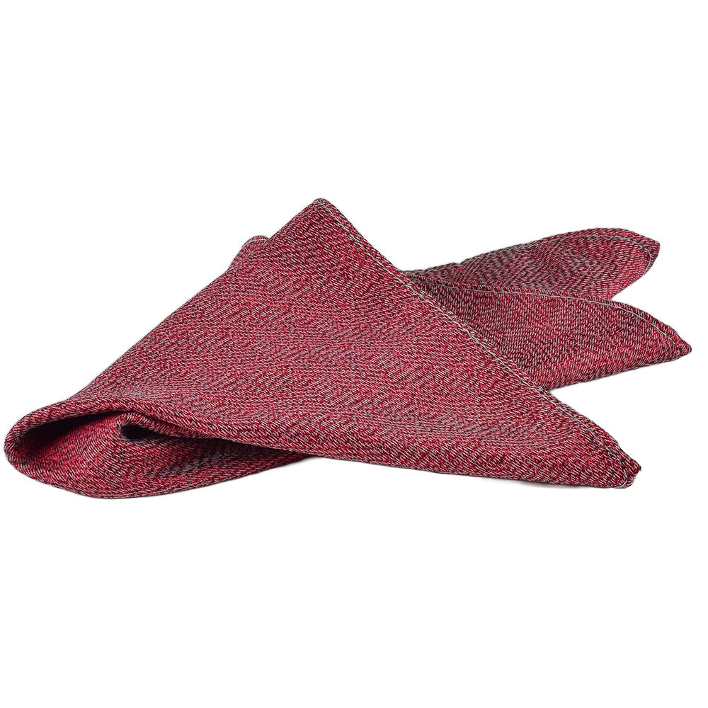 Elegante Krawatte mit Einstecktuch in rot