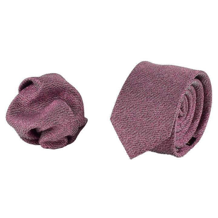 Elegante Krawatte mit Einstecktuch in rosa