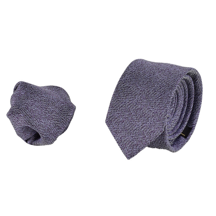 Elegante Krawatte mit Einstecktuch in flieder