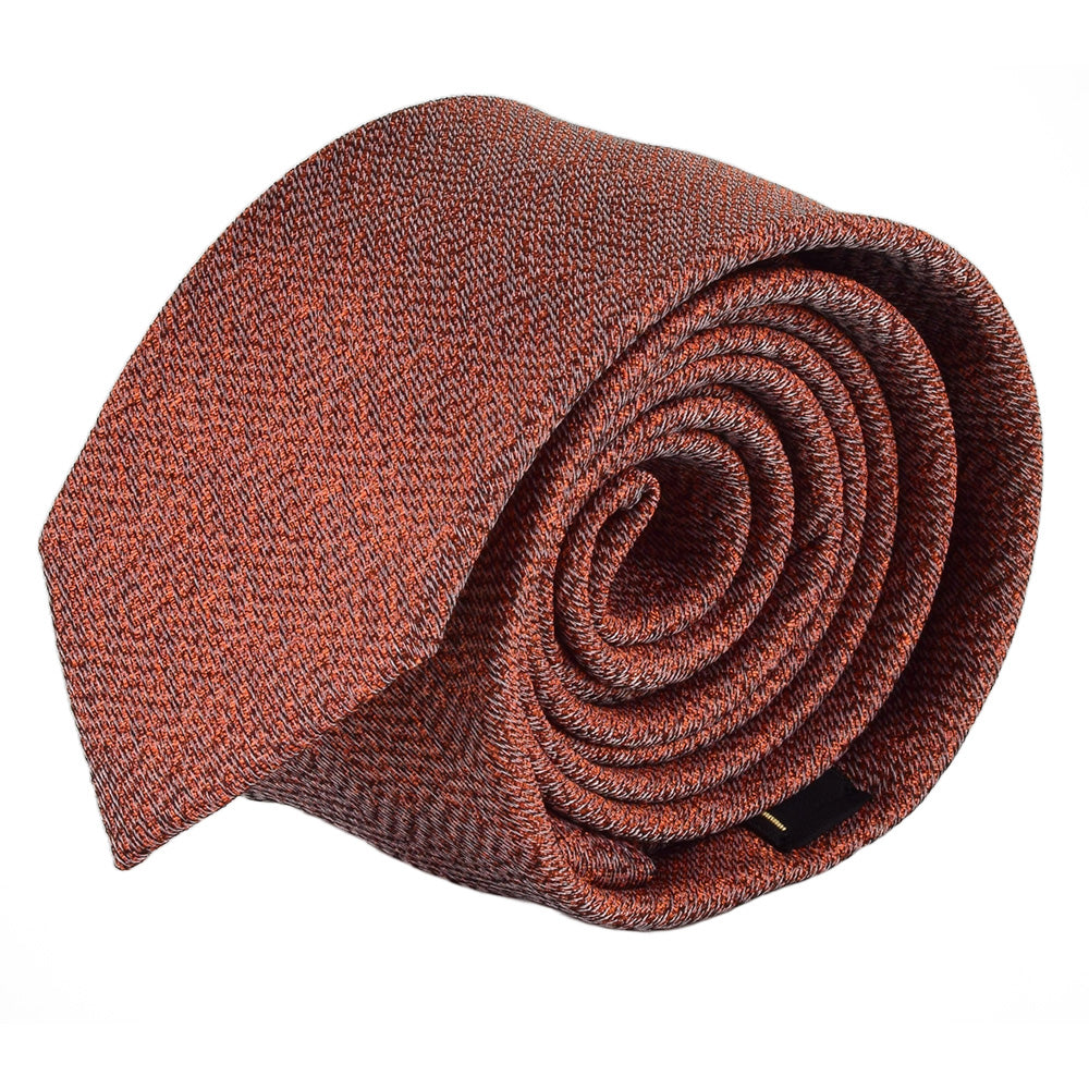 Elegante Krawatte mit Einstecktuch in orange