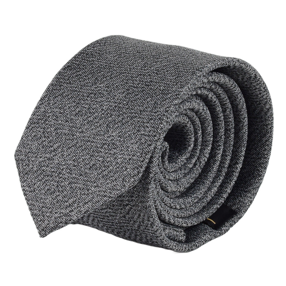 Elegante Krawatte mit Einstecktuch in grau